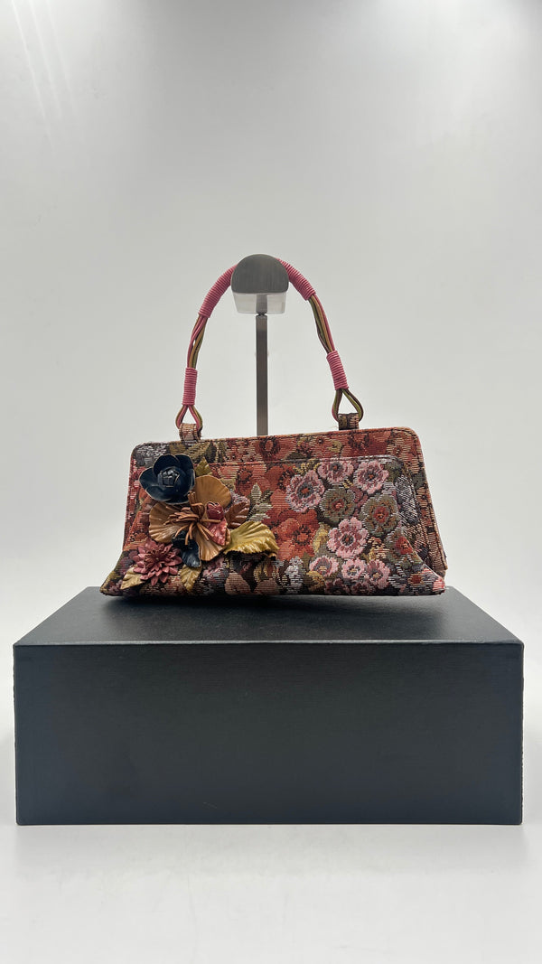 Borsa vintage fiori applicati