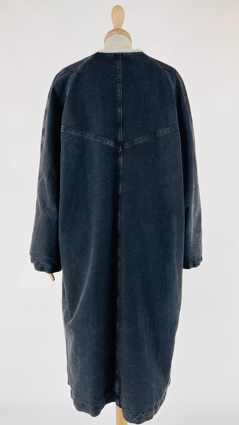 Cappotto in denim interno faux fur