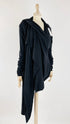 Cardigan asimmetrico nero con cartellino