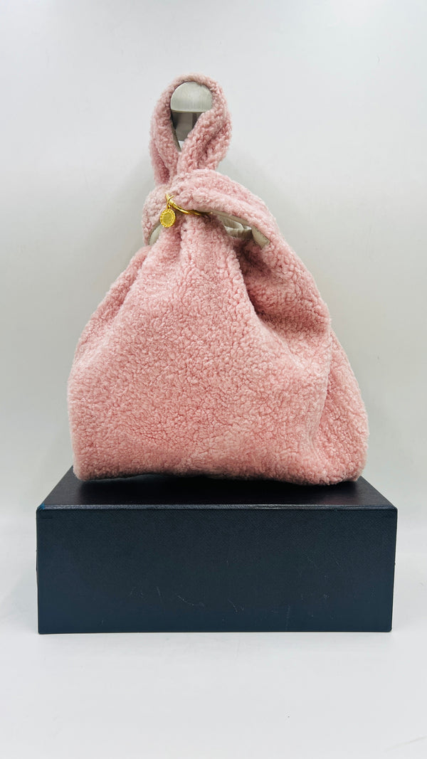 Borsa in shearling rosa