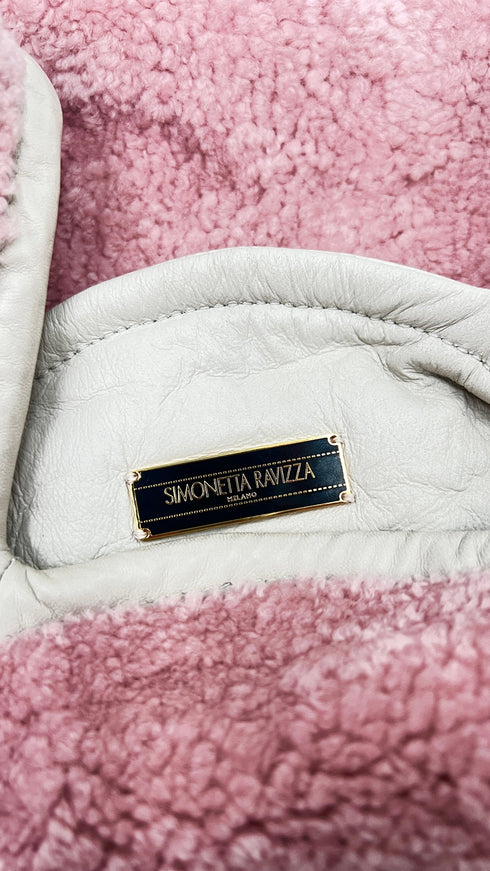 Borsa in shearling rosa