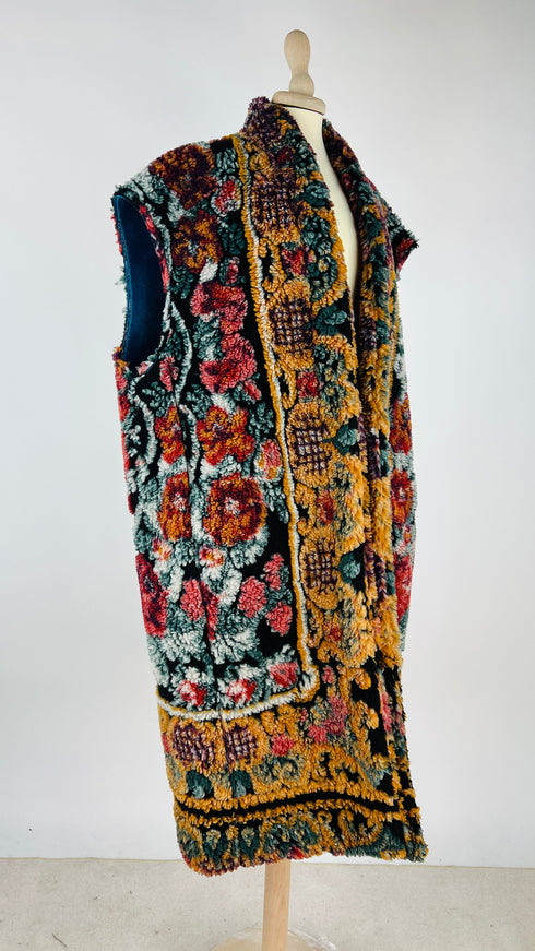 Maxi gilet lungo con cartellino