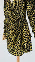 Abito wrap animalier in paillettes