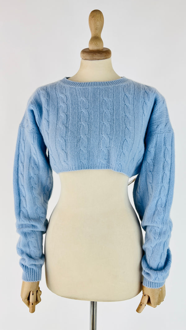 Maglia cropped trecce in cashmere