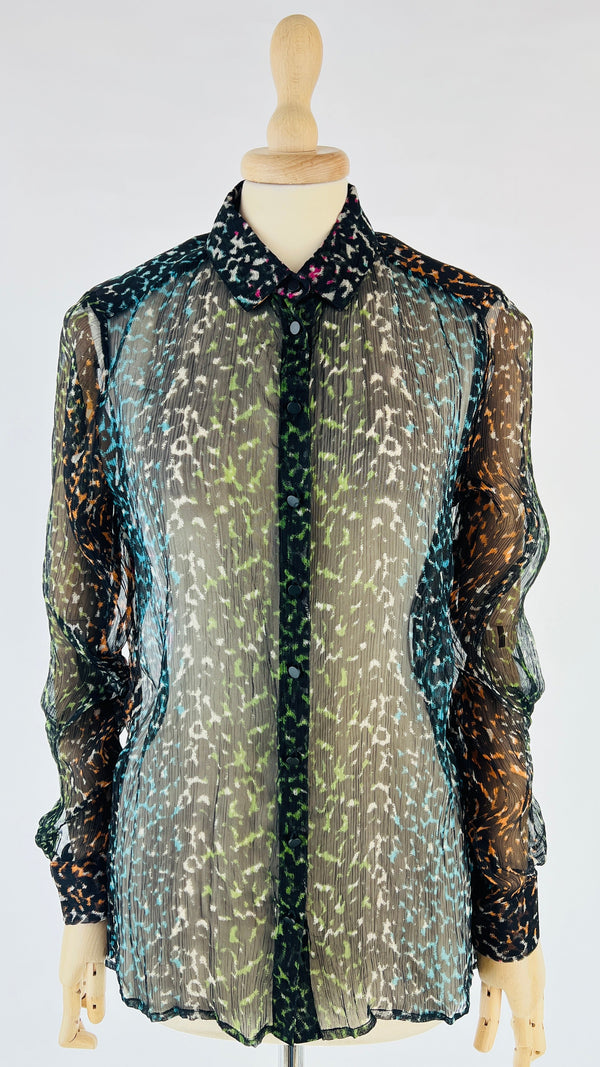 Camicia trasparente animalier