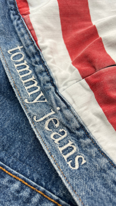 Giubbotto denim con bandiera USA