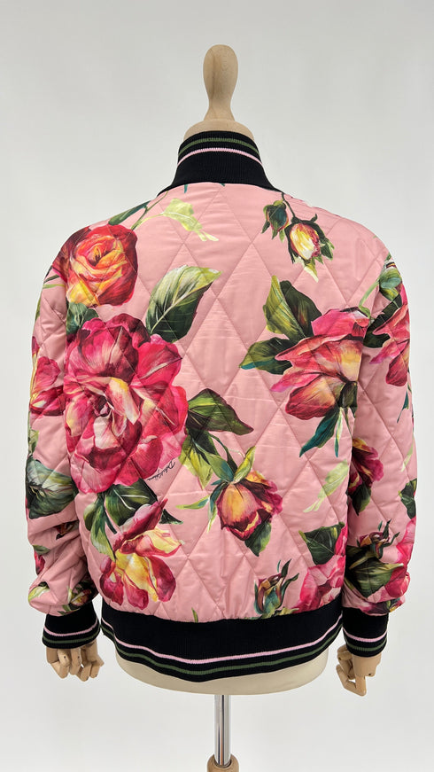 Bomber a fiori matelasse