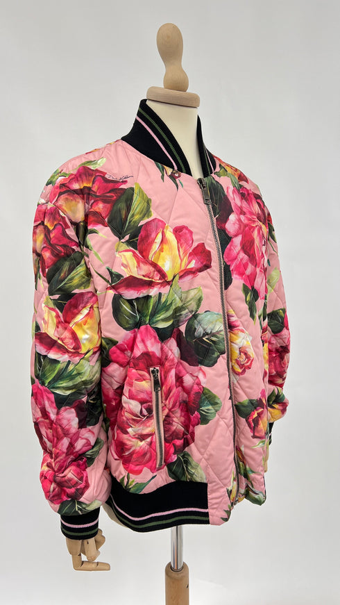 Bomber a fiori matelasse