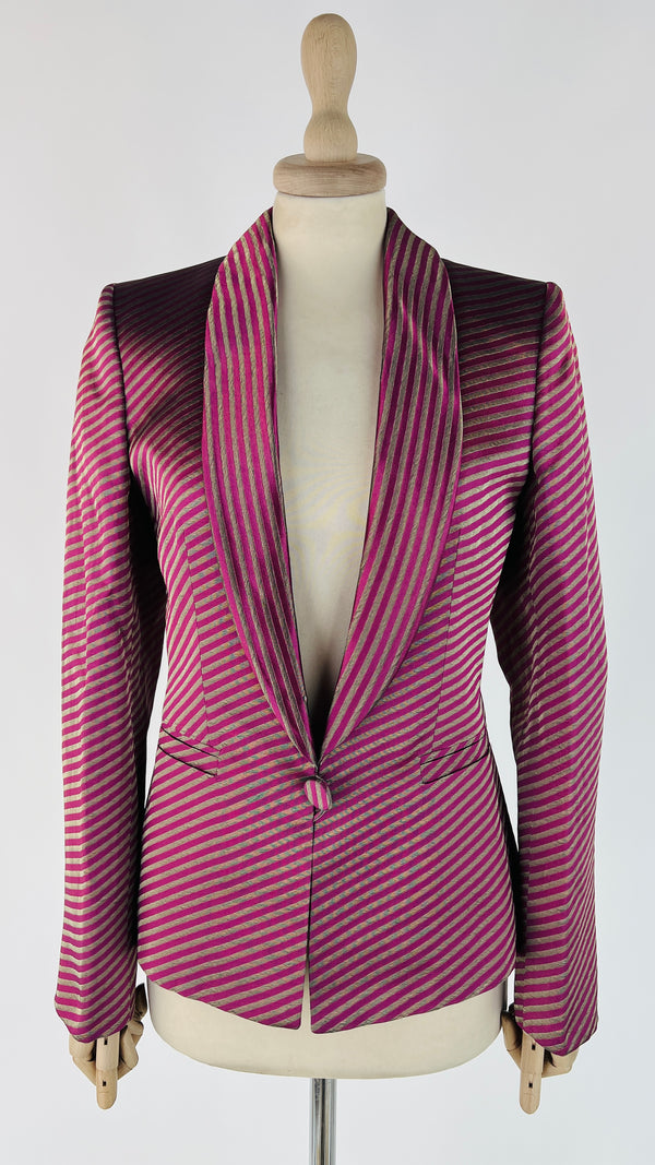 Blazer sfiancato a righe lurex