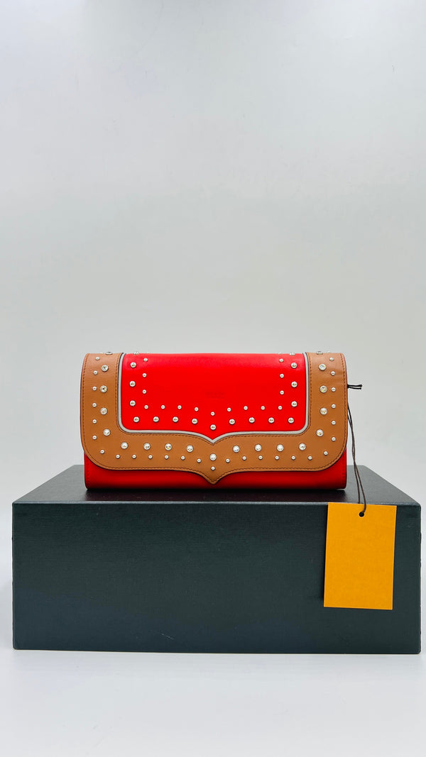 Portafoglio strass e borchie