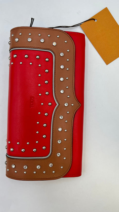 Portafoglio strass e borchie
