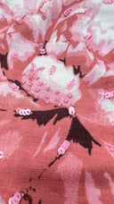 T-shirt a fiori paillettes blu DerHY