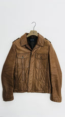 Giacca in pelle marrone GUCCI