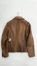 Giacca in pelle marrone GUCCI