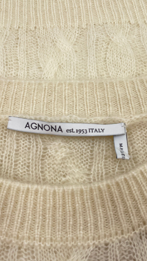 Maglione trecce cashmere-seta