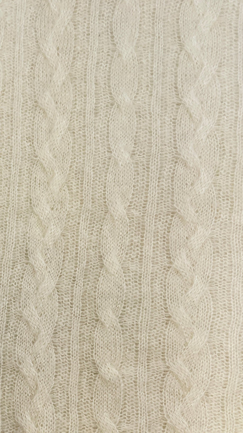 Maglione trecce cashmere-seta