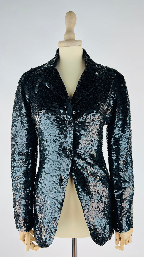 Blazer paillettato nero