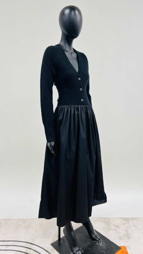 Abito lungo cashmere e nylon