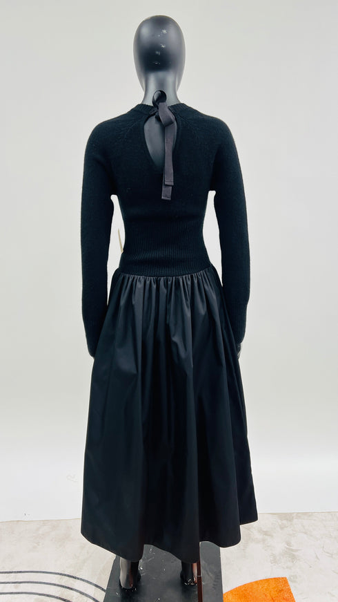 Abito lungo cashmere e nylon