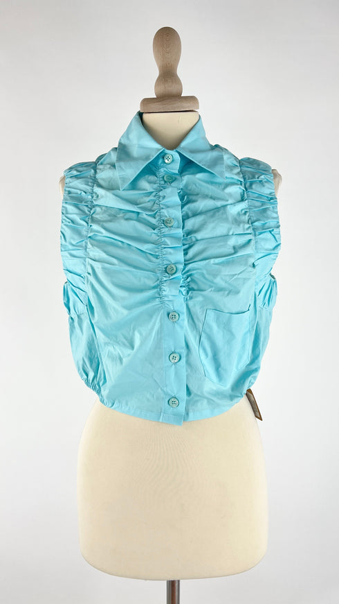 Camicia smanicata arricciata