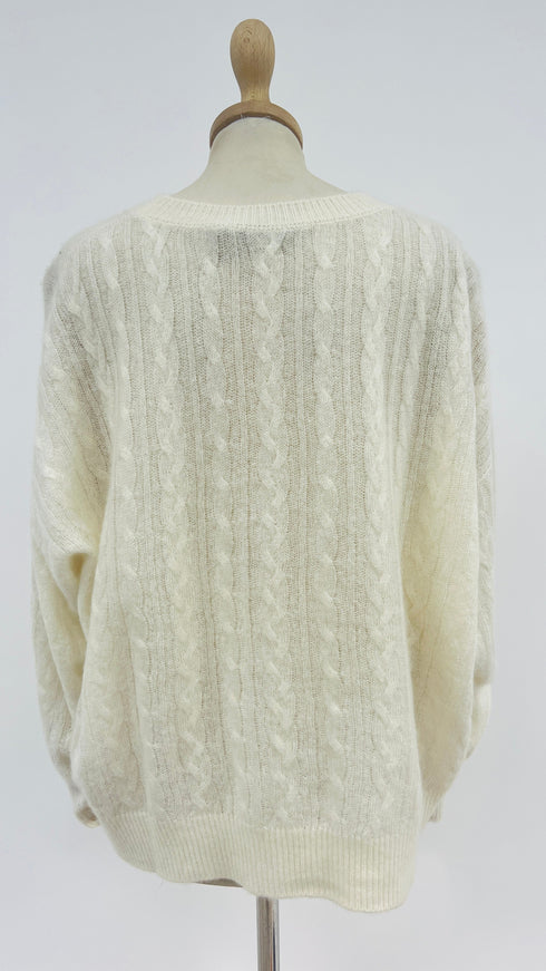 Maglione trecce cashmere-seta