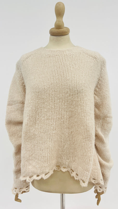 Maglione fondo forato