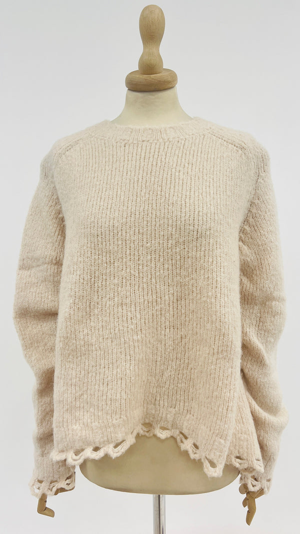 Maglione fondo forato
