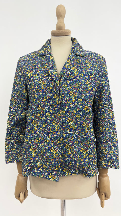 Blazer in velluto a fiori