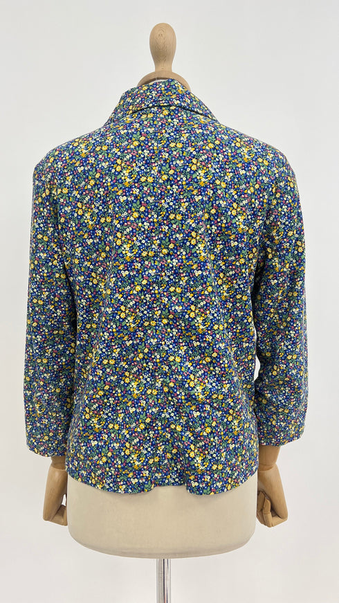 Blazer in velluto a fiori