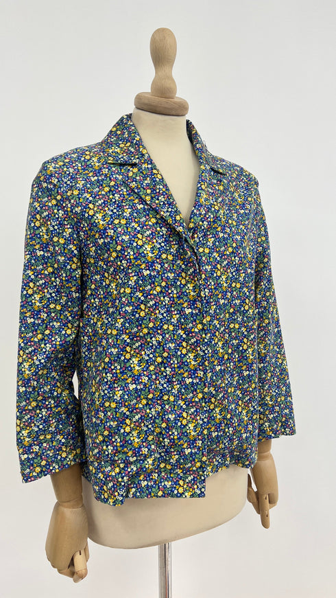 Blazer in velluto a fiori