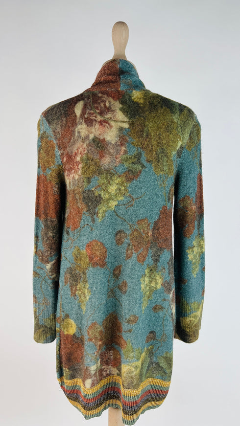 Cardigan fiori lurex con cartellino