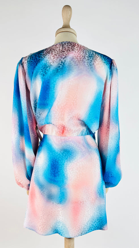 Abito corto in seta a portafoglio