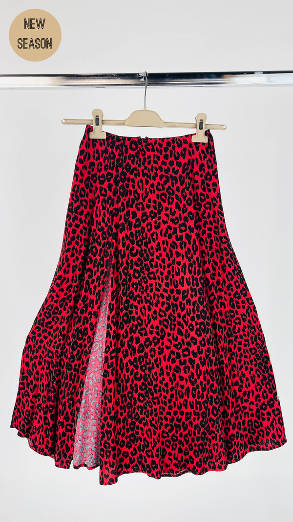 Gonna midi animalier maxi spacco