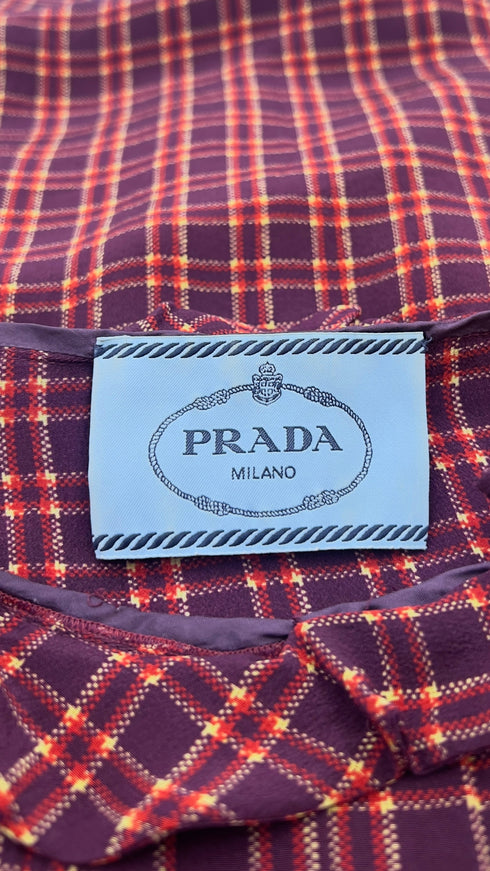 Abito midi motivo tartan