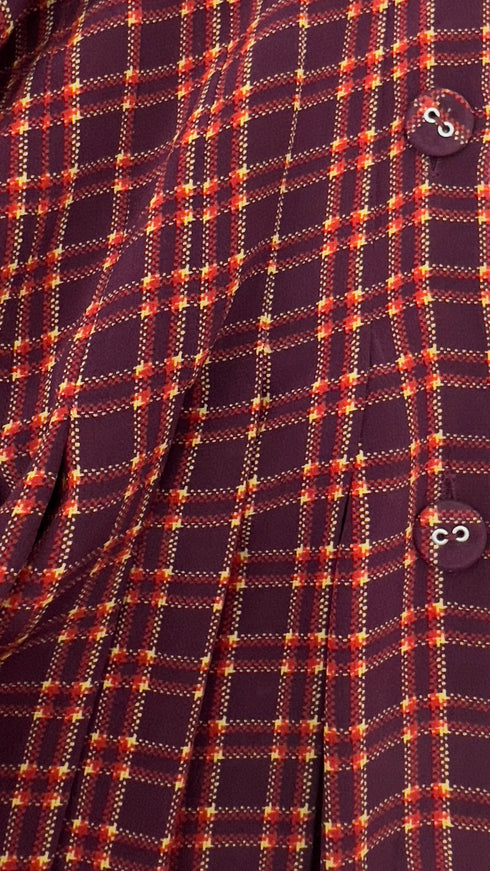 Abito midi motivo tartan