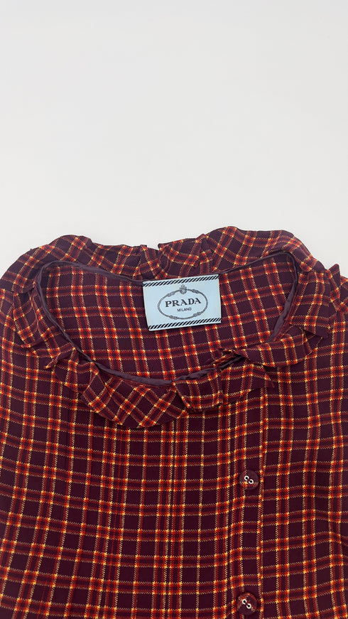Abito midi motivo tartan
