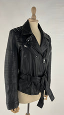 Biker in pelle nero High