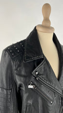 Biker in pelle nero High