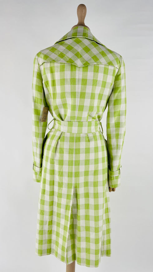 Trench vichy cotone e lino