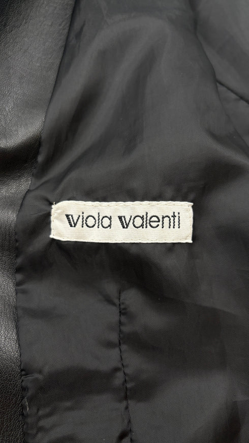 Giacca lunga in pelle vintage