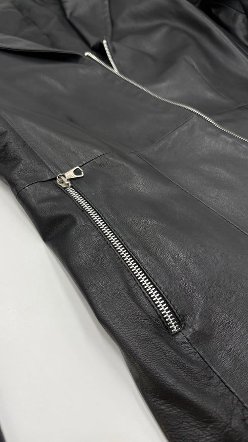 Giacca lunga in pelle vintage