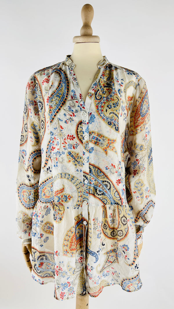 Maxi camicia paisley