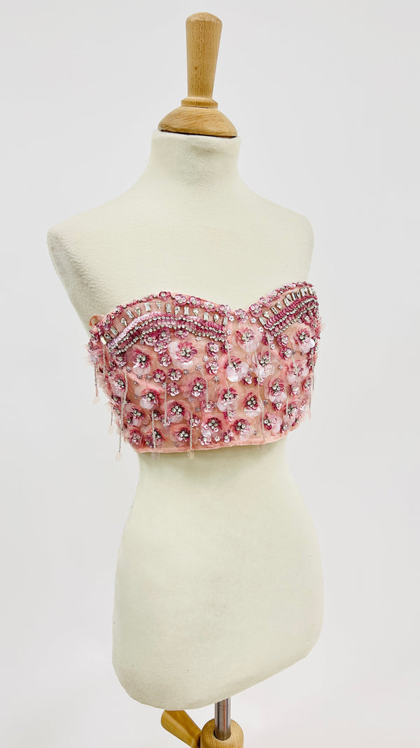 Bustino paillettes fiori