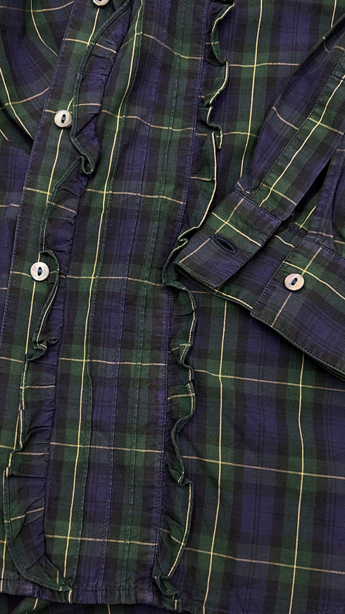 Camicia tartan con ruches