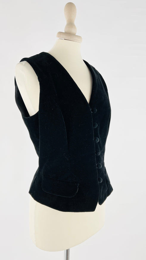 Gilet in velluto nero
