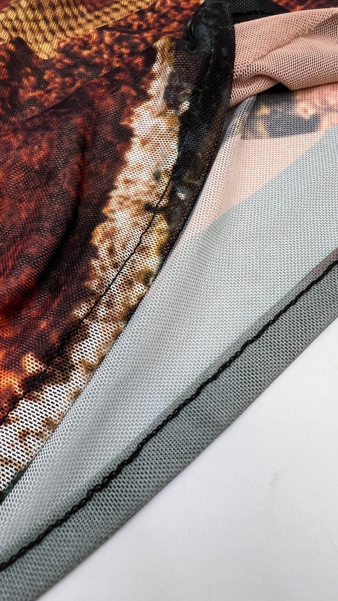 Longsleeve mesh girocollo