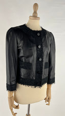 Giacca corta pelle e pizzo Dolce & Gabbana
