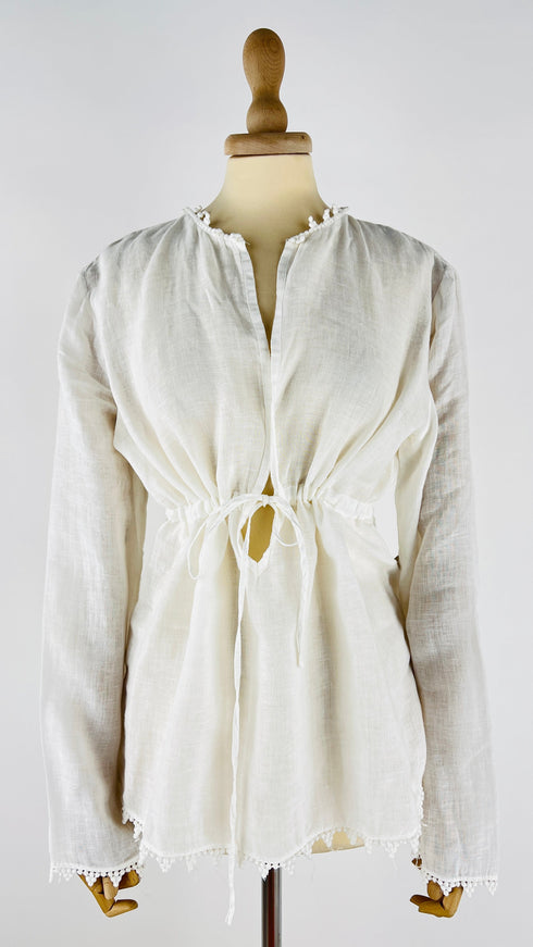 Blusa in lino bianco