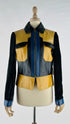 Giacca in pelle patchwork