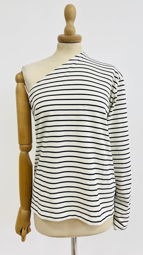 Top monospalla a righe